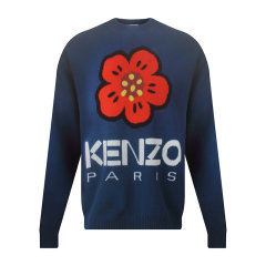 KENZO高田贤三男士羊毛保暖毛衣红花长袖针织卫衣黑FD65PU4273LD图片