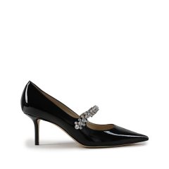 Jimmy Choo/周仰杰 女士漆皮水晶绑带尖头细跟高跟鞋皮鞋单鞋跟高6.5cm BING PUMP 65 PAT图片