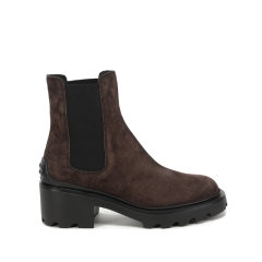 Tod’s/托德斯 女士绒面革/织物粗高跟靴子切尔西靴踝靴短靴 XXW08D0EA10BYE图片