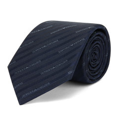 ARMANI 阿玛尼 男士Logo徽标印花桑蚕丝休闲商务领带礼袋款 340075 DX图片