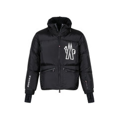 Moncler/盟可睐 男士GRENOBLE系列标识胶印Verdons宽松版短款隐藏式连帽鹅绒羽绒服 097 1A00023 5399E图片