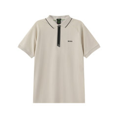 HUGO BOSS/雨果博斯 男士green系列棉质修身版半拉链拼接弹力短袖POLO衫 50505800图片