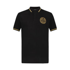 VERSACE JEANS范思哲男士短袖POLO衫刺绣金标短袖简约短袖T恤衫黑色白色76GAGT02图片