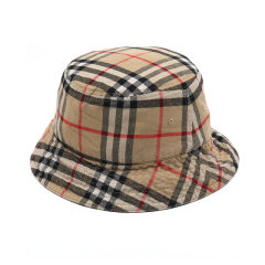 BURBERRY/博柏利女士棉质经典格纹渔夫帽太阳帽帽子8075650图片