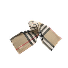 BURBERRY/博柏利女士格纹桑蚕丝羊毛混纺长款围巾披肩8078779图片