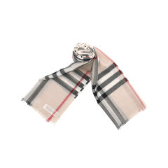 BURBERRY/博柏利女士格纹桑蚕丝羊毛混纺长款围巾披肩8078779图片