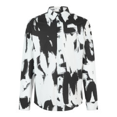 ALEXANDER MCQUEEN 亚历山大麦昆 男士字母涂鸦印花衬衫 704922QTO66 DX图片
