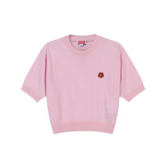 KENZO/高田贤三 女士BOKE系列短款圆领短袖羊毛衫针织衫 FE5/FD5 2PU383 3LB图片