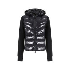 Moncler/盟可睐 【新品】女士GRENOBLE系列标识刺绣修身版加衬半羽绒鹅绒拉链抓绒连帽衫 8G50000 80093图片