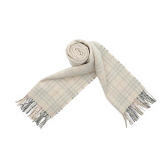 BURBERRY/博柏利山羊绒格纹素面两用流苏女士长围巾8082480图片