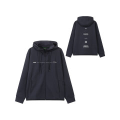 HUGO BOSS/雨果博斯 男士green系列棉质LOGO胶印宽松版连帽拉链卫衣开衫运动衫外套 50519551图片