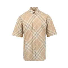 BURBERRY/博柏利格纹棉质宽松男士短袖衬衫衬衣8082902图片