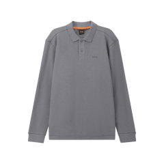 HUGO BOSS/雨果博斯 男士orange系列棉质环保面料华夫格纹理长袖POLO衫 50520710图片