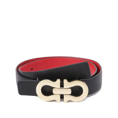Salvatore Ferragamo/菲拉格慕 女士锤纹牛皮Gancini扣饰窄版不可裁剪双面皮带腰带2.5cm 230329图片