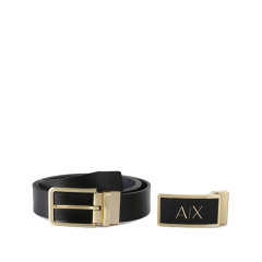 ARMANI EXCHANGE/阿玛尼 男士可替换扣头可裁剪双面旋转时尚皮带腰带套装3.5cm 951250 CC890图片