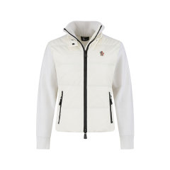 Moncler/盟可睐 女士GRENOBLE系列小徽标衬垫羊毛半羽绒开衫鹅绒拉链立领针织外套上衣 9B00004 M1122图片