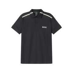 HUGO BOSS/雨果博斯 男士BOSS x Matteo Berrettini胶囊系列经典条纹LOGO胶印速干短袖POLO衫 50506186图片