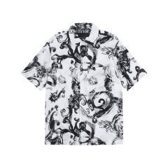 VERSACE JEANS COUTURE/范思哲 男士Watercolour Couture巴洛克印花宽松版休闲平驳领短袖衬衫 76GAL2B0 NS407图片