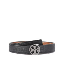 Tory Burch/汤丽柏琦 女士MILLER系列牛皮革双T LOGO不可裁剪窄版双面皮带腰带2.5cm 138935图片