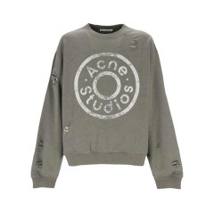 Acne Studios 2025春夏新品 男女同款徽标印花做旧破洞宽松卫衣 情人节礼物 CI0179 DX图片