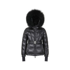 Moncler/盟可睐 女士GRENOBLE系列Bernins修身版鹅绒带毛领连帽羽绒服外套 1A00061 539YL图片