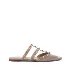 Valentino/华伦天奴 女士漆皮ROCKSTUD铆钉装饰穆勒鞋尖头平底拖鞋凉拖 6W2S0H15 VNW图片