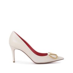Valentino/华伦天奴 女士牛皮复古VLOGO SIGNATURE尖头细跟高跟鞋皮鞋单鞋跟高8cm 5W2S0EM9 DSH图片