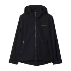 【包税】现货Burberry/博柏利 男士黑色聚酯纤维拉链连帽长袖夹克81040961图片