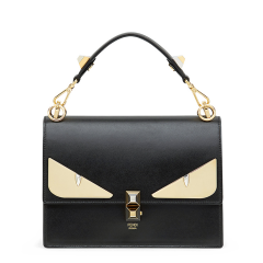 fendi/芬迪18秋冬新款kan i monster 淡金色眼睛小恶魔女士中号单肩包
