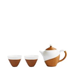 自然家NatureBamboo 瓷胎竹编系列 非遗工艺送礼佳品茶具套装茶壶茶杯图片