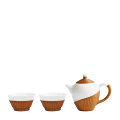 自然家NatureBamboo 瓷胎竹编系列 非遗工艺送礼佳品茶具套装茶壶茶杯图片