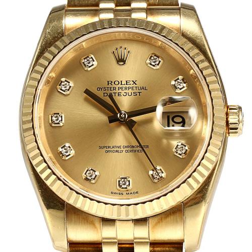 rolex(劳力士)日志型系列18k黄金表壳自动机械机芯男士腕表116238金盘
