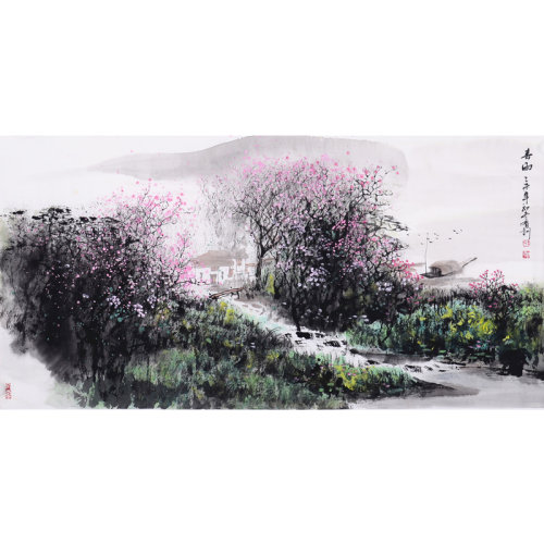 李有训《春雨》传统水墨 写意山水