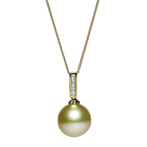 cloris/克劳瑞斯18k金色南洋珠吊坠