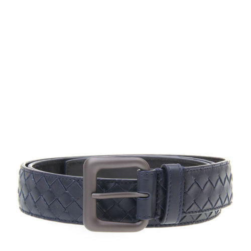 bottega veneta/葆蝶家 藏蓝色牛皮宽度3.5cm编织腰带 95cm