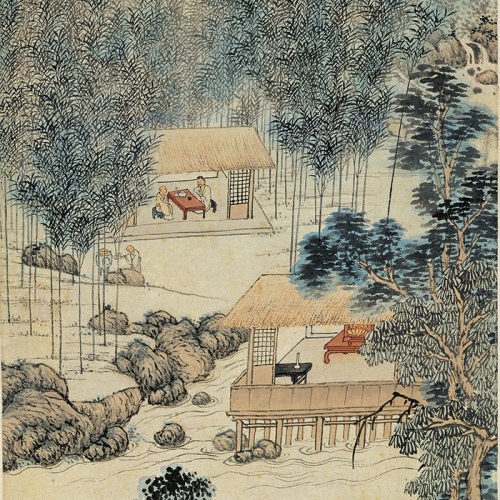 沈贞《竹炉山房图》 高清晰名家版画 山水