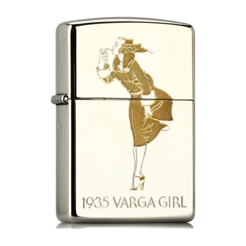 zippo打火机 93年镀银风女女郎 限量1000