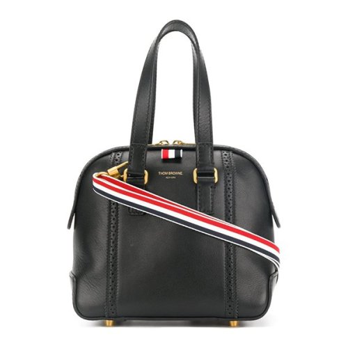 thom browne/thom browne 18年秋冬 logo 条纹 女包 女性 黑色 手提包