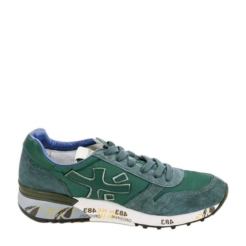 premiata/普拉米亚达 男士绿色拼多色混合材质休闲鞋