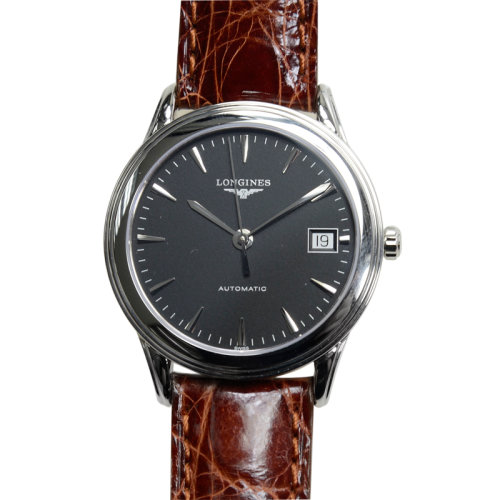 longines 浪琴 flagship 军旗系列 黑面 自动 男装手表 l.4.774.4.52.