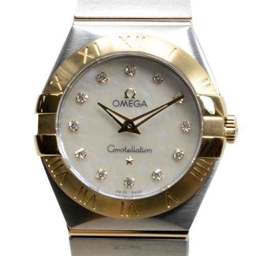 全新omega 欧米茄 星座系列 白色贝壳面 金钢 女装手表 123.20.27.60.