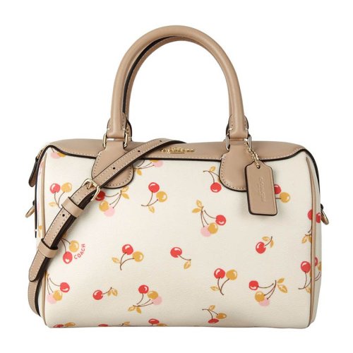 coach/蔻驰 女士浅米色樱桃款皮质手提肩背斜挎桶包 f31388 imcah 浅