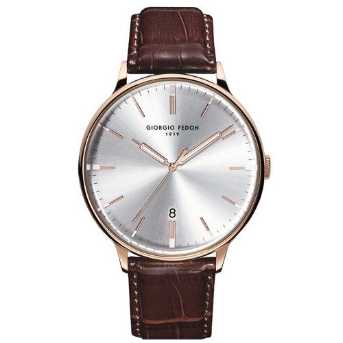 【意大利进口品牌】乔治菲登gf1919手表石英时尚潮流日历大表盘皮