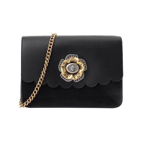 coach/蔻驰bowery【2018新款】女士皮质山茶花复古旋锁斜挎单肩翻盖包