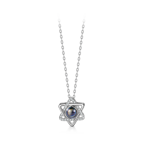 t400/t400女士锁骨链s925银表达爱意经典100句新兴项链星云项链