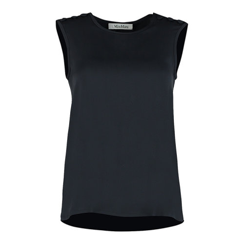 【18春夏】 maxmara/麦丝玛拉 女士短袖t恤 真丝 时尚 个性 蓝色 3214