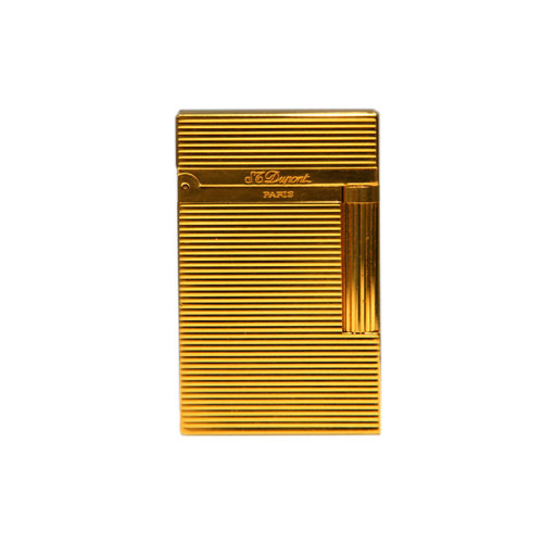 【s.t. dupont都彭 打火机/烟具】dupon都彭方形金色横纹打火机10eed6