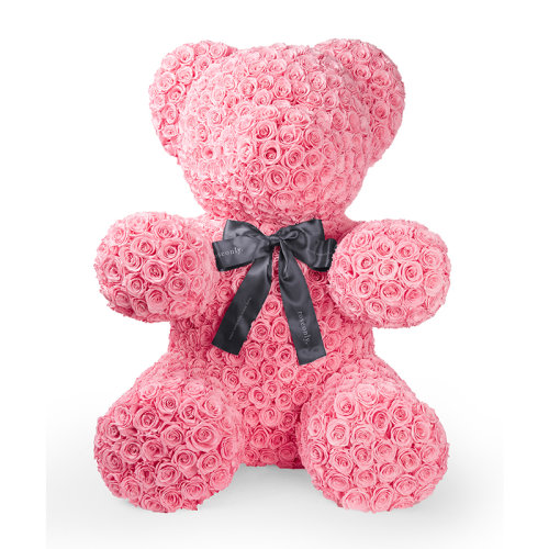 永生玫瑰 玫瑰熊限量红粉特别款 120cm