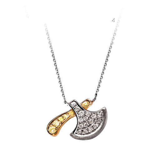 baobaowan/baobaowan小小系列18k黄色k金钻石小斧头吊坠