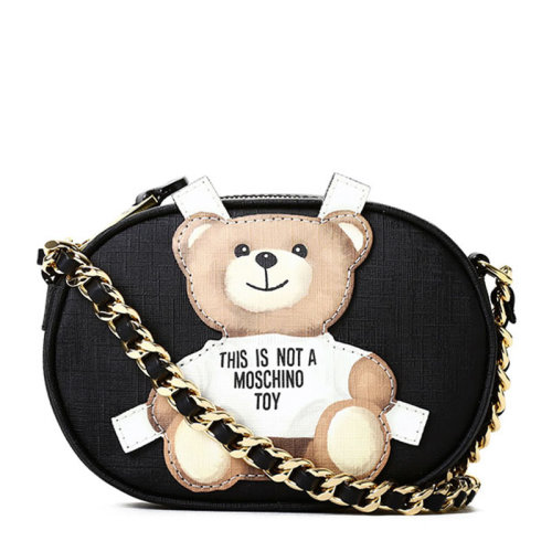 moschino/莫斯奇诺 pu 女士 小熊 椭圆链条单肩包 7544其他